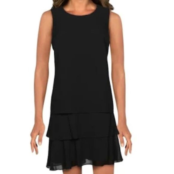 Lauren Ralph Lauren Sleeveless Layer Bottom Midi Dress - Black - size 16 - Picture 11 of 11